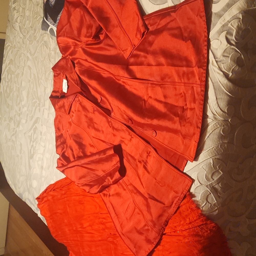 Rich Red dress jacket and scarf